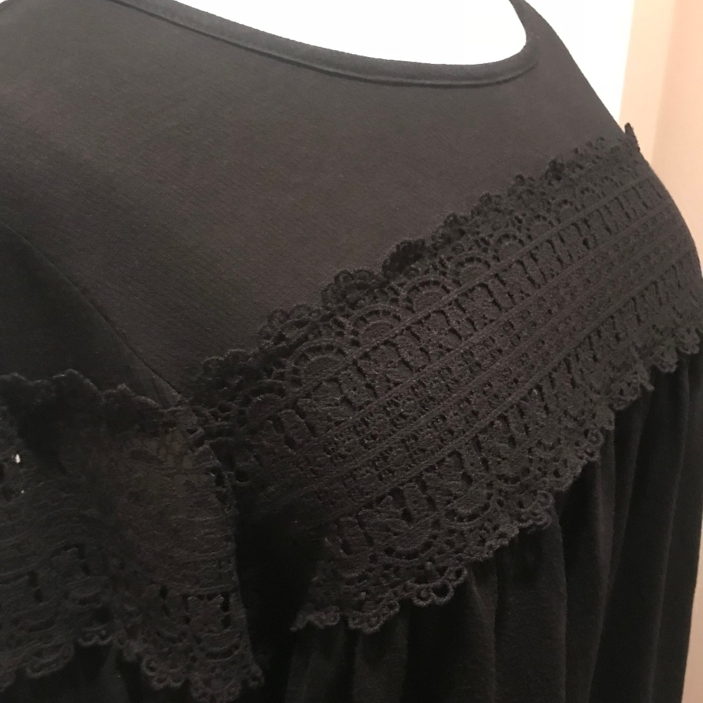 New Directions Black Knit Pullover Top
